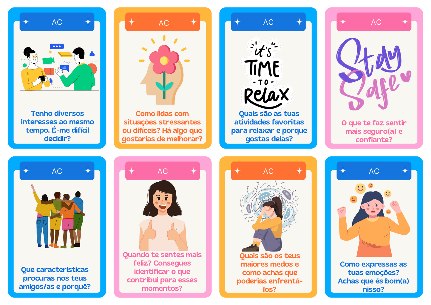 E-Book Baralho Autoestima e Autoconhecimento Adolescentes, 120 cartas.