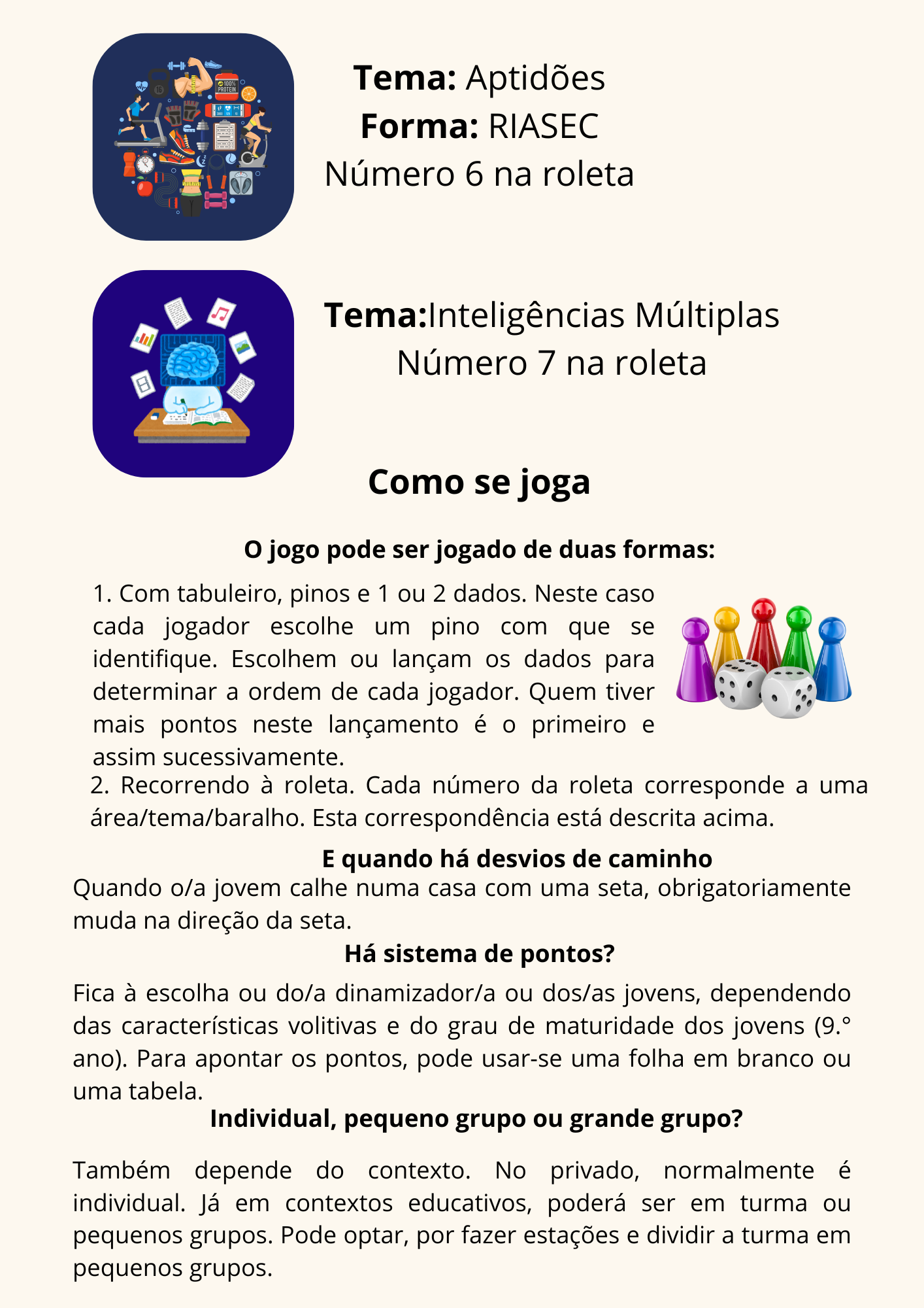 E-Book Jogo Orientação vocacional RIASEC Tabuleiro
